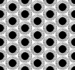black and white abstract geometric shapes seamless pattern, vector illustration endless repeatable texture background