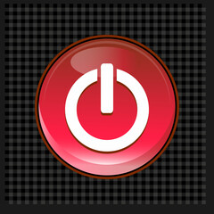  power button on red background