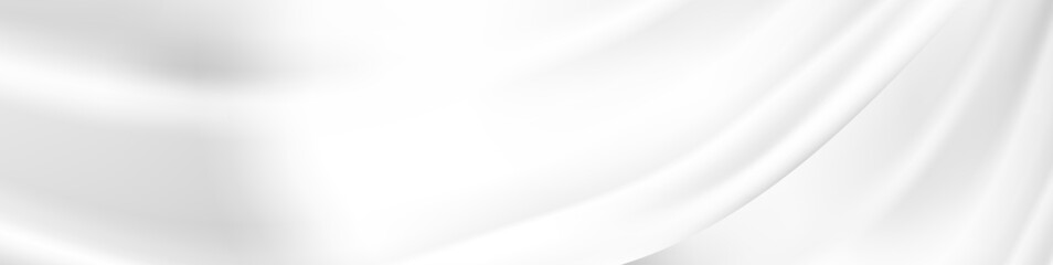 White Silk Fabric for Drapery Abstract Background. Rippled wavy milk. Vector White Satin Silky Cloth Fabric Textile Drape with Crease Wavy Folds. Milk white wave background. Vector illustration EPS10