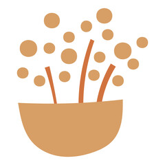 Abstract floral elements in a vase. Vector illustration.