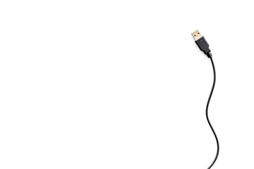 Cables for charging smartphone or laptop, top view