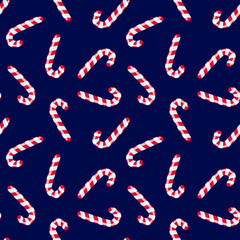 Fototapeta na wymiar merry christmas and happy new year winter seasonal xmas seamless pattern with candy canes, endless repeatable textue , vector illustration graphic
