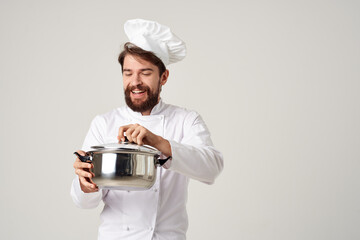 man chef uniform cooking food service restaurant