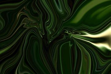 Psychedelic dark green colour trippy abstract art background design. Trendy dark green marble style. Ideal for web, advertisement, prints, wallpapers.	