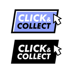 Click and collect stamp with arrow pointer