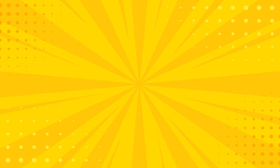 Vintage pop art yellow background. Banner vector illustration