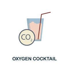 Oxygen Cocktail flat icon. Colored sign from oxygen collection. Creative Oxygen Cocktail icon illustration for web design, infographics and more