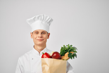 a man with a grocery package service delivery to restaurants