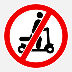 Access forbidden to electric scooter vector sign