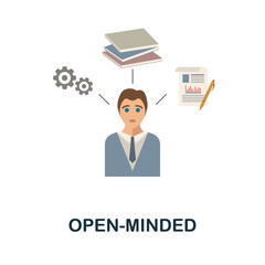 Open-Minded flat icon. Colored sign from personality collection. Creative Open-Minded icon illustration for web design, infographics and more