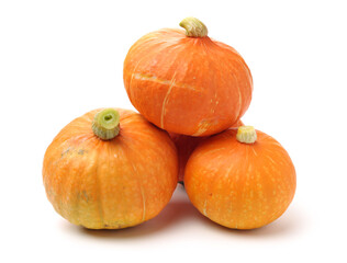 Orange pumpkin on white background 