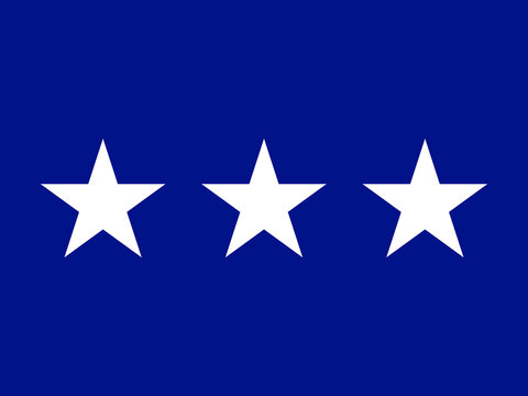 United States Airforce Three Star Lieutenant General Flag