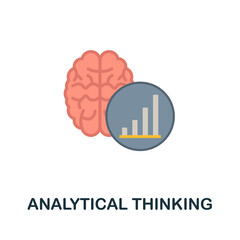 Analytical Thinking flat icon. Colored sign from personality collection. Creative Analytical Thinking icon illustration for web design, infographics and more