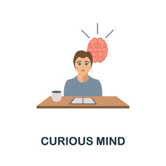 Curious Mind flat icon. Colored sign from personality collection. Creative Curious Mind icon illustration for web design, infographics and more
