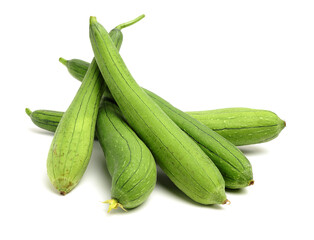 fresh loofah on the white background 