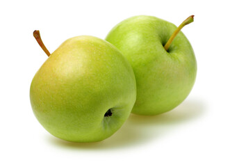 Green apples isolated on white background