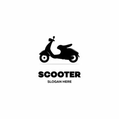Scooter logo design concept modern, icon template silhouette,