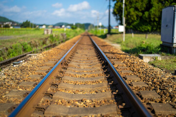 Fototapeta premium 富山県富山市の猿倉山、御前山、小佐波御前山を登山する風景 Scenery of climbing Sarukura Mountain, Gozen Mountain, and Ozanami Gozen Mountain in Toyama City, Toyama Prefecture. 