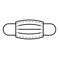 Mask simple line icon on white background,vector illustration