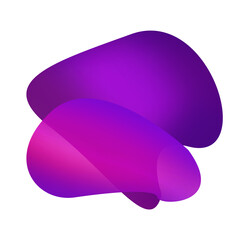 Colored abstract shapes in neon color isolated on white