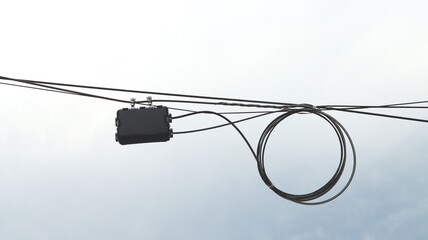 transmission lines isolated on white background