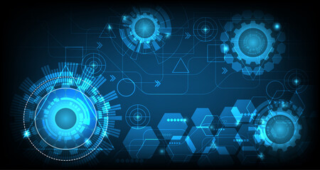 Future Abstract technology gear wheel background with geometric.Vector gears modern mechanism industrial concept. EP1