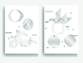 Modern minimal posters . Vector design composition with various geometric shapes . Abstract contemporary art . Neo modernism .