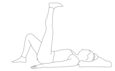 yoga, reclined big toe variation, lying down lift one leg, supta padangusthasana variation