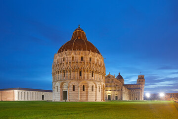 The Baptistery, the Duomo and the leaning tower, Pisa, Italy