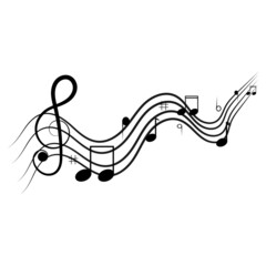 Music note simple icon on white background, vector illustration