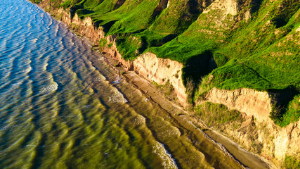 canyon cliffs seashore ocean top view