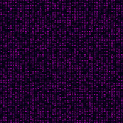 Matrix background. Magenta filled hexadecimal pairs background. Big sized seamless pattern. Beautiful vector illustration.