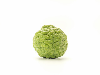 Fresh bergamot fruit isolated on white background with clipping path. Close-up photo. Healthy foods concept
