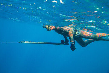 spearfishing in ocean