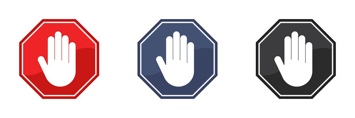 Obraz premium Hand. Stop sign. Illustration.