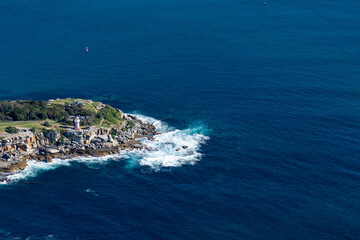 aerial view of Hornby Lighthouse, on the tip of South Head, New South Wales, Australia