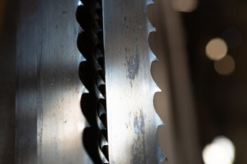 Abstract forms of an industrial bandsaw