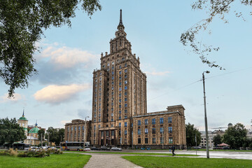 Fototapeta na wymiar Latvian Academy of Sciences building in Riga.