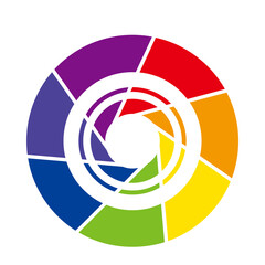 Obraz premium Infographics. Shutter type pie chart, chart chart, illustration, PDCA, business, process management of the camera divided into 7 parts.