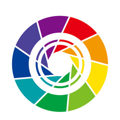 Infographics. Shutter type pie chart, chart chart, illustration, PDCA, business, process management of the camera divided into 9 parts.