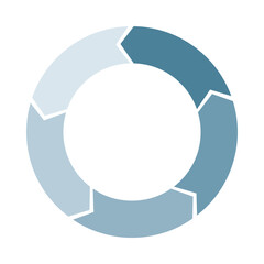 Infographics. Pie chart divided into 5 parts, charts, illustrations, PDCA, business, process management.