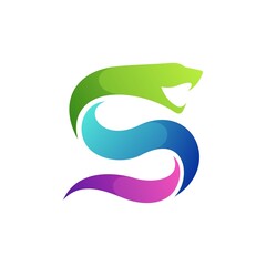 Snake logo with letter s concept