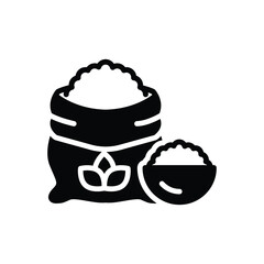 Black solid icon for flour