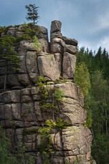 stone formation in the mountains - Swedish rocks - Karkonosze mountains (Giant Mountains) Poland. Karkonosze National Park