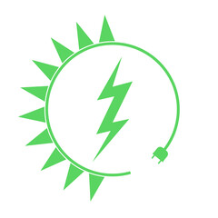 Renewable energy icon, graphic design template, lightning bolt, vector illustration