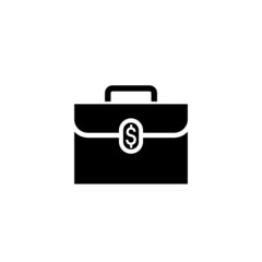 Briefcase and money icon isolated on white background