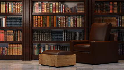 テレビ会議背景用 ZOOM会議背景用 CG 部屋 ラウンジ 本棚 書斎 video conferencing	
