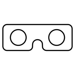 Eyewear accessory icon, linear design of vr headpiece