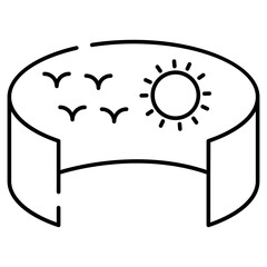 A unique design icon of panoramic view