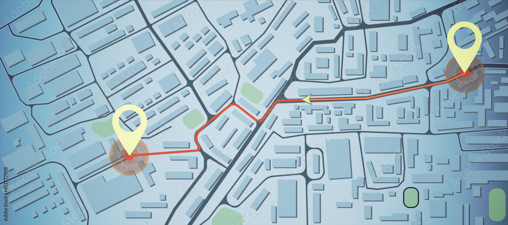 Poster Creative map backdrop with location marks. GPS, innovation and navigation concept. 3D Rendering.